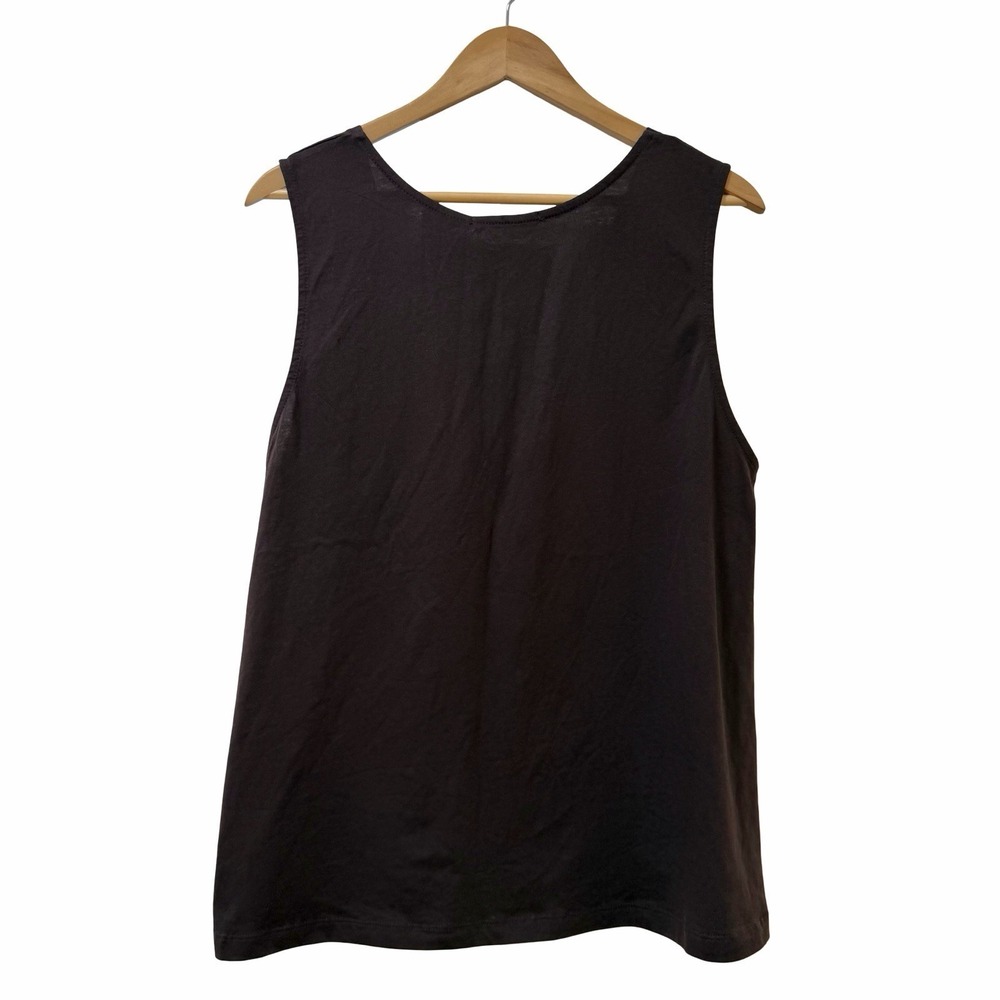 Gudrun Sjoden Womens Bip Jersey Button Up Tank Top Size XL Brown Lagom Lagenlook - Picture 2 of 6